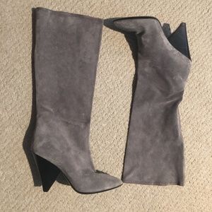 MICHAEL KORS COLLECTION Italy Gray Suede Tall Boots